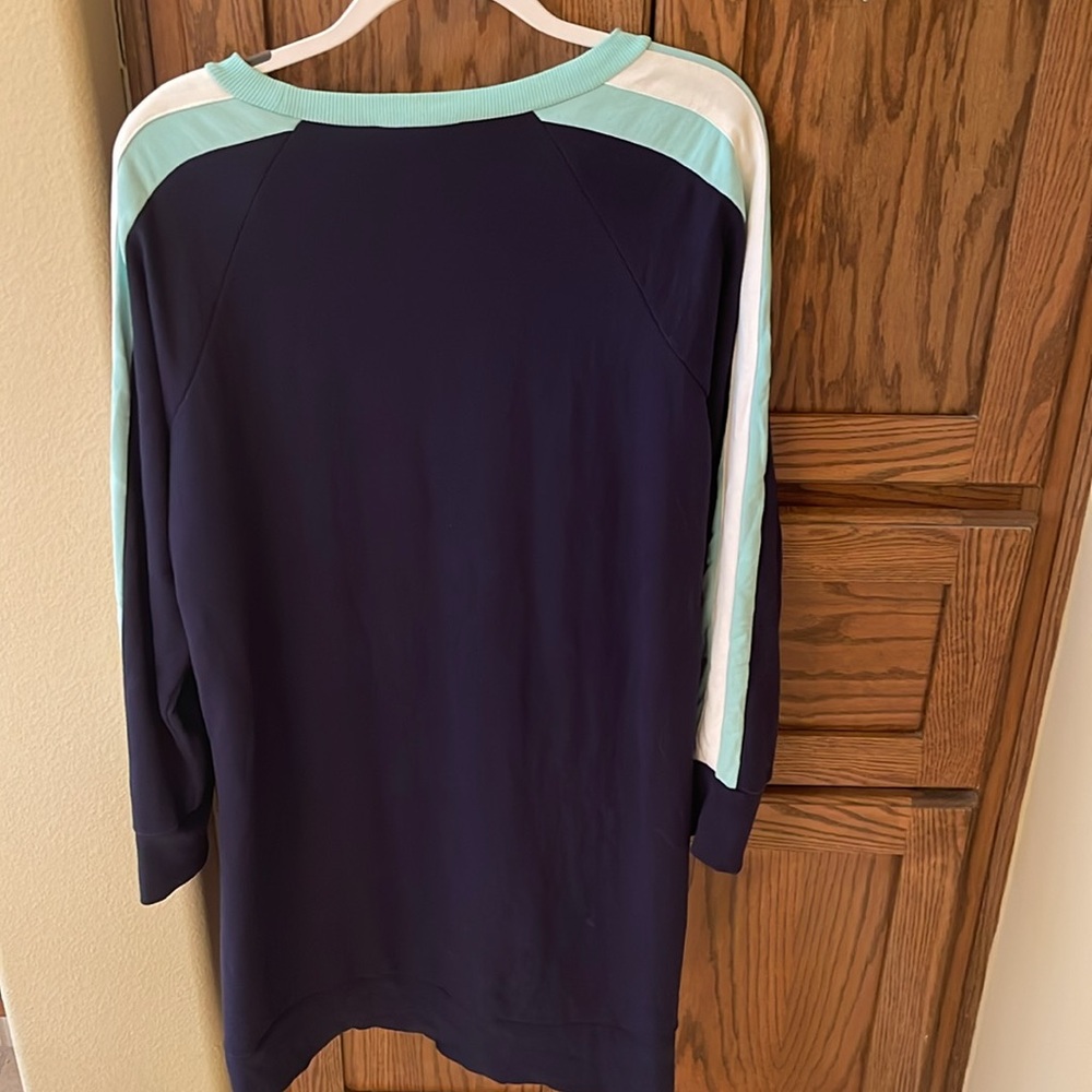 SAIL to SABLE Sweatshirt Dress Shoulder Stripe French Terry Navy size L - Picture 8 of 11